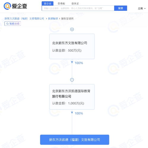 爱企查显示 新东方再于福建成立2家文旅公司